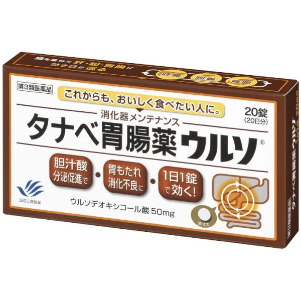 【第3類医薬品】タナベ胃腸薬ウルソ 20錠