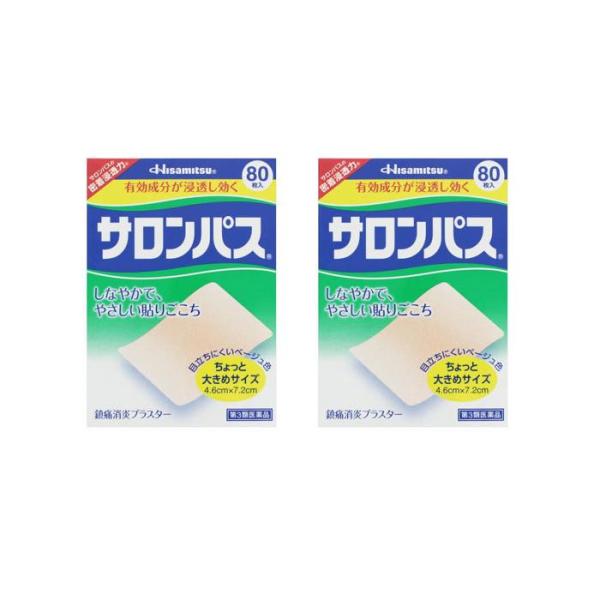 サロンパス 80枚入 ×2個 打撲 ねんざに 【第3類医薬品】