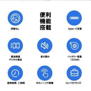 3種展開 ブレードレスポータブルファン ホワイ...の詳細画像2