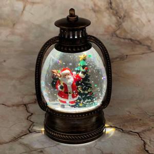クリスマス置物 スノーグローブランタンライト スノードーム