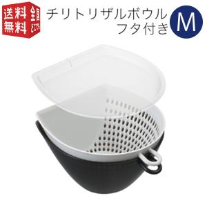 フタ付き チリトリ ザルボウル Mサイズ ブラック 黒 ザル ざる ボウル ボール 水切り 食洗機 食器洗乾燥機 電子レンジ 対応 保存 プラスチック製