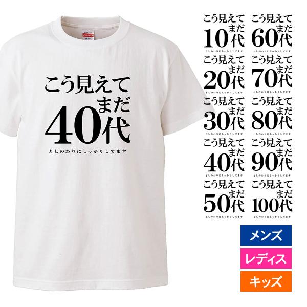 おもしろｔシャツ メンズ レディース キッズ 面白 誕生日 プレゼント こう見えてまだ〇代 ハッピー...
