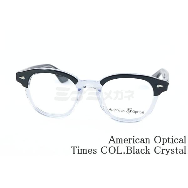 American Optical メガネ Times COL.Black Crystal ウェリント...
