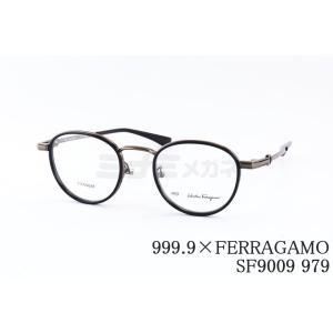 フォーナインズ 999.9  Salvatore Ferragamo コラボ SF9011 メガネ ガンメタル/ブラック チタニウム ウェリントン ITWC03QUKAUW フォーナインズ 999.9 Salvatore Ferragamo コラボ SF9011 メガネ