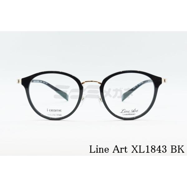 Line Art メガネ brio XL1843 BK ボストン セルフレーム コンビネーション ブ...