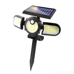 3面発光 140COB 人感 ソーラー LED ライト 屋外 センサー 埋め込み 2in1 ガーデン IP65防水 壁掛け式 地下埋め込み 玄関 庭