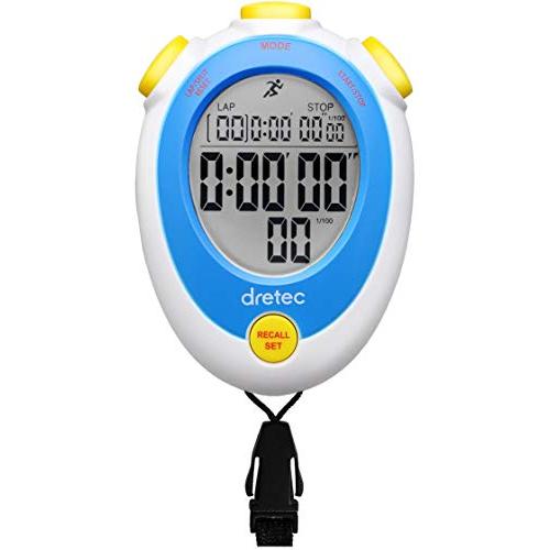 ドリテック(dretec) ストップウォッチ 消音 勉強 時計 ラップタイム 1/100秒 スプリッ...