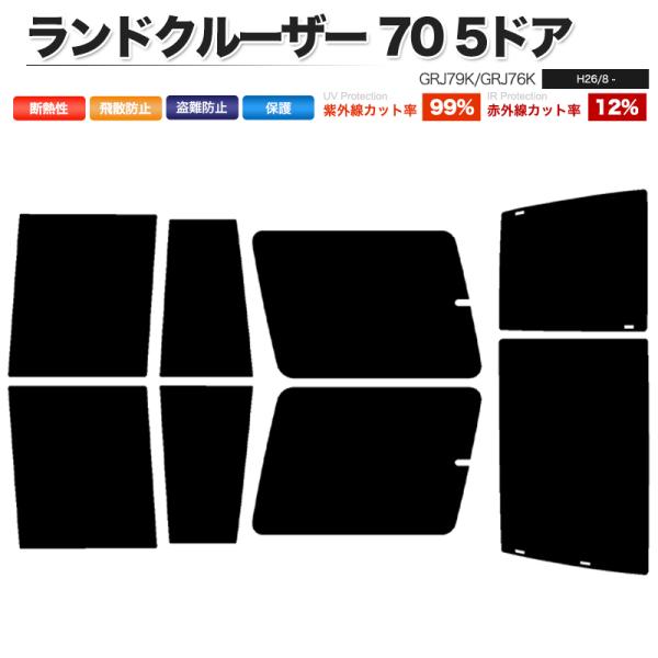 カーフィルム カット済み リアセット ランドクルーザー 70 5ドア GRJ79K GRJ76K ス...