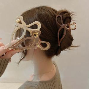 ヘアクリップ バンスクリップ ヘアアクセサリー リボン シンプル かわいい ガーリー マットカラー 時短 まとめ髪 韓国 韓国っぽ