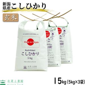 （選べるプレゼント付き）米 お米 玄米 こしひかり 15kg （5kg×3袋） 令和5年産 新潟県産｜minato-farm