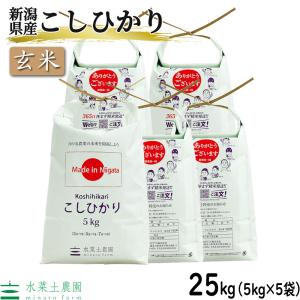（選べるプレゼント付き）米 お米 玄米 こしひかり 25kg （5kg×5袋） 令和5年産 新潟県産｜minato-farm