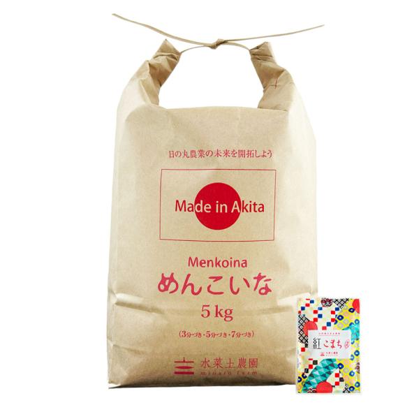 米 お米 めんこいな 精米 5kg 白米 秋田県産 農家直送 古代米お試し袋付き 令和7年産