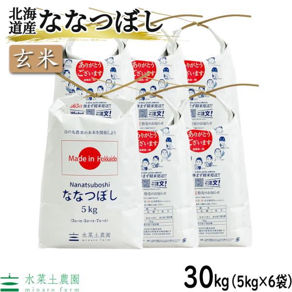 （選べるプレゼント付き）お米 米 30kg （5kg×6袋） 玄米 ななつぼし 令和5年産 北海道産