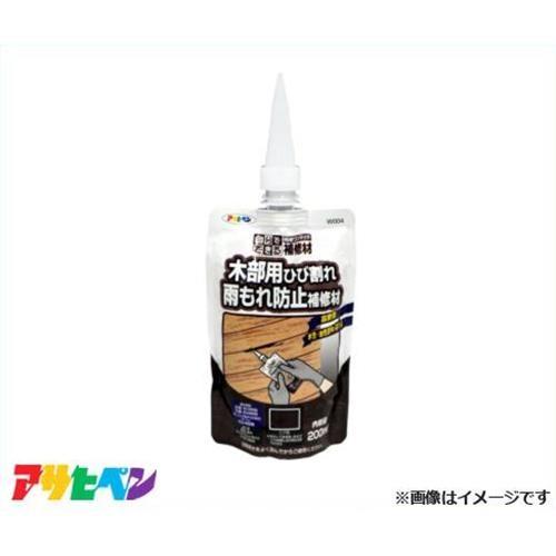 アサヒペン ワンタッチ 木部用雨もれ防止補修材 200ml (こげ茶) W004 [ハウスケア 木 ...