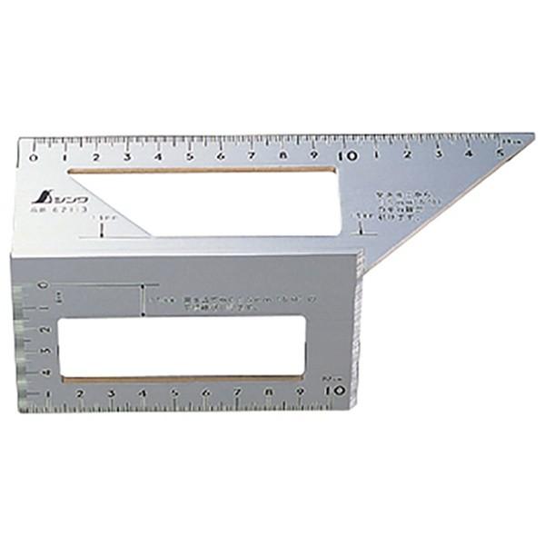 シンワ測定 一発止型定規 アルミ 62113 4960910621138 [スコヤ プロトラクター]