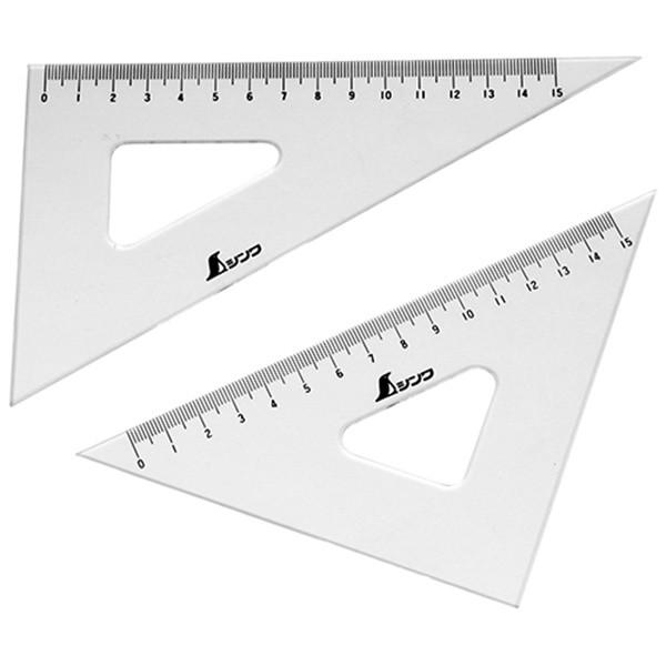 【メール便】シンワ測定 三角定規 アクリル 18CM 77066 4960910770669