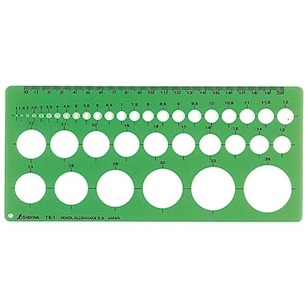 【メール便】シンワ測定 テンプレート 円定規 中 TA-1E 66002 4960910660021