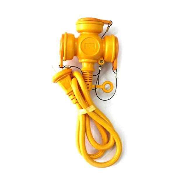 KOWA 防雨ショートタップ3ツ口 KRT610-03キイロ 4580138486106 [電工ドラ...