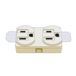 日動工業 【メール便】日動 ドラム用ダブルコンセント 2PN-WB