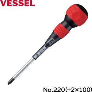ベッセル(VESSEL) 電工用ドライバー No.220 +2X100MM 4907587075758 [ドライバー ソフト樹脂ドライバー]｜ミナトワークス