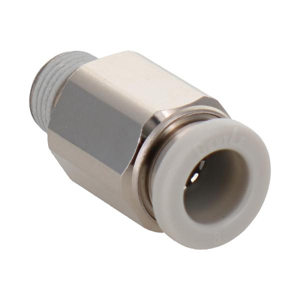 【メール便】H&amp;H ワンタッチ継手 ハーフユニオン R1/8 外径8mmチューブ用 #502