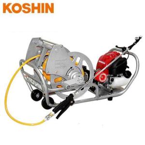 エンジン式噴霧器 エンジン式 セット 動噴 100Lタンク ホース 30m 工進 4サイクルエンジン動噴 MS-ERH100T (50Lタンク＋100m