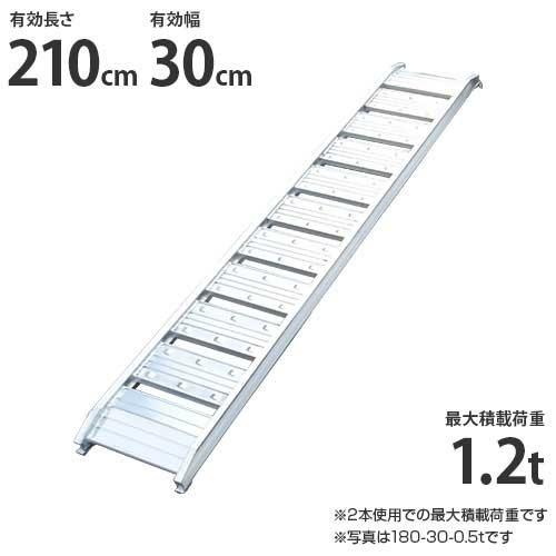 シンセイ アルミブリッジ 210-30-1.2t 1本 (荷重0.6t/全長212cm/幅30cm)...