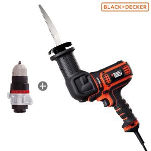 ブラック&デッカー マルチエボ コード式 マルチのこぎりドリルドライバーヘッド付き EARD800 [BLACK&DECKER ブラックアンドデッカー レシプロソー 100V]｜minatodenki