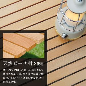 M.O.L 天然ビーチ材 ウッドロールテーブル...の詳細画像2