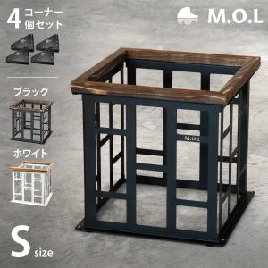 M.O.L ストーブガード S MOL-X401＋専用コーナー４個付きセット ブラック/ホワイト [MOL 石油ストーブ 柵 黒 白]｜minatodenki