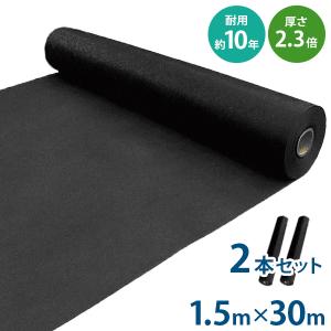 極太3.5mm Uピン杭＋黒丸付き 15cm 500本セット (ブラック／防草シート