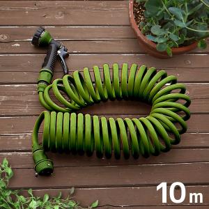 【非公開】【取扱終了】コイルホース 10m SCH-10OL (オリーブ) [セフティー3 スパイラルホース 園芸用 散水ホース]