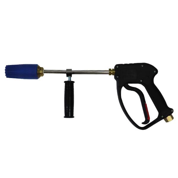 高圧洗浄機用 回転ノズルショートガン (補助グリップ 付き) [超高圧250キロ応型高圧洗浄機 ガン...