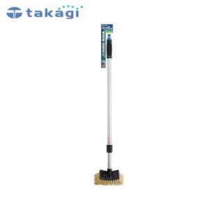 タカギ 水が出るデッキブラシ 伸縮型パチットデッキブラシ G270 (伸縮78〜124cm)｜minatodenki