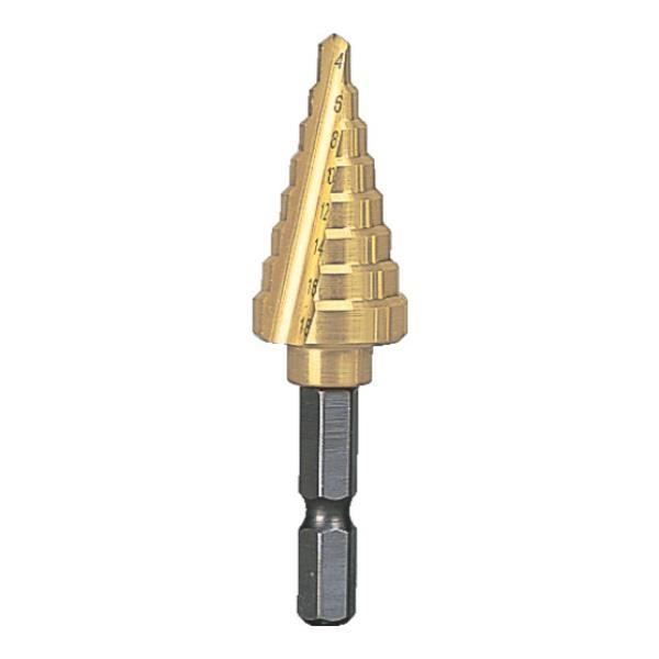 TRUSCO 六角軸ステップドリル 2枚刃チタンコーティング 4〜18mm NMS18G [NMS-...