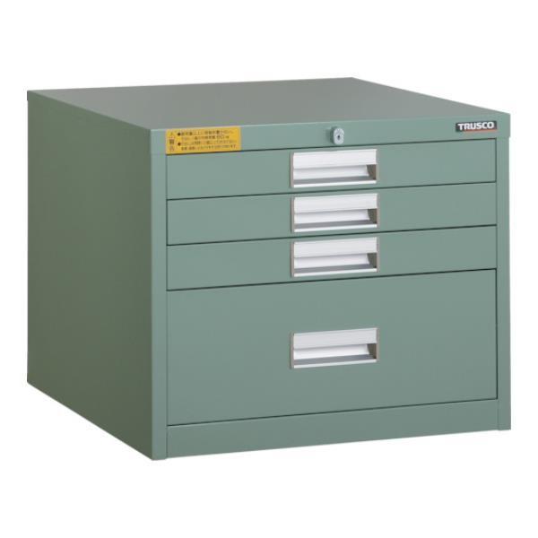 TRUSCO LVE型キャビネット 500X550XH420 引出4段 LVE421 [LVE-42...