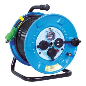 TRUSCO中山 TRUSCO 屋外型コードリール30m 防雨型 ブレーカー 漏電防止