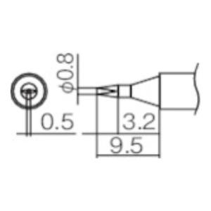 白光 こて先 0.8D型 T12D08 [T12-D08][r20][s9-010]｜minatodenki