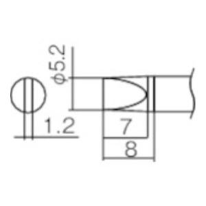 白光 こて先 5.2D型 T12D52 [T12-D52][r20][s9-010]｜minatodenki