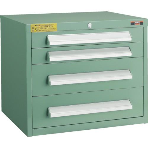 TRUSCO WLVR型キャビネット 500X412XH420 引出4段 GN WLVR422 (G...
