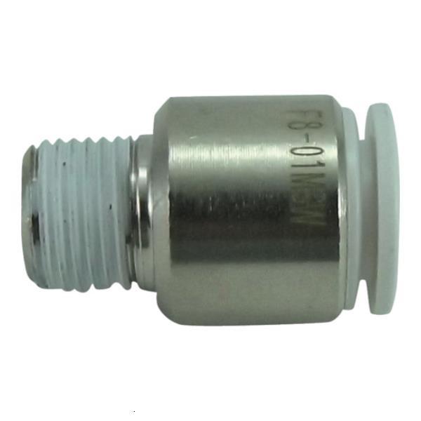 チヨダ ファイブ六角穴付メイルコネクター W(白)8mm・R1/8 F801MSW [F8-01MS...