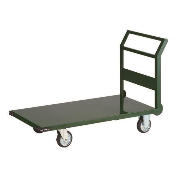 TRUSCO 鋼鉄製運搬車 1200X600 Φ150プレス車 緑 SH2LN (GN) [SH-2...