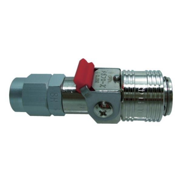 チヨダ メガフローXパージ付真鍮8×12ポリウレタンホース用 MFXP8HB [MFXP-8H-B]...