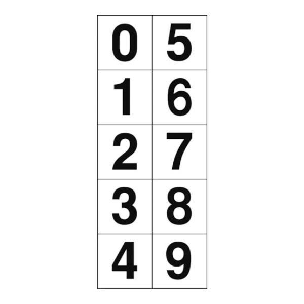 TRUSCO 数字ステッカー 50×50 「0〜9」連番 白 1枚入 TSN5010 1枚入 [TS...