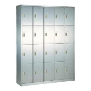 TRUSCO SUS304扉付長靴ロッカー中棚付5列4段 TSNG2054T [TSNG-20-54T][r22][s9-039]