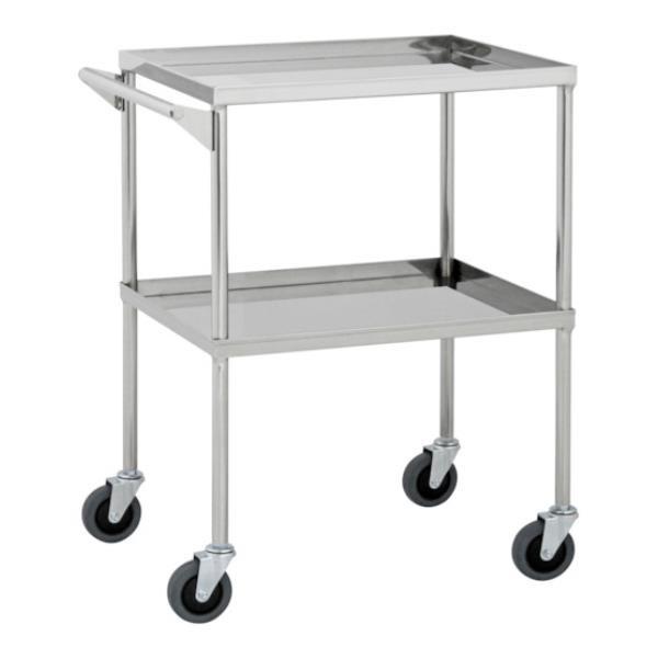 米澤 ステンレスワゴン 2段 自在キャスター付き 間口600mm 奥行450mm 高さ836mm S...