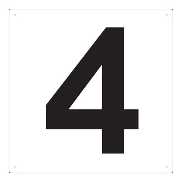TRUSCO 表示板 数字 420×420 数字「4」 TSEH4 [TSEH-4][r20][s9...