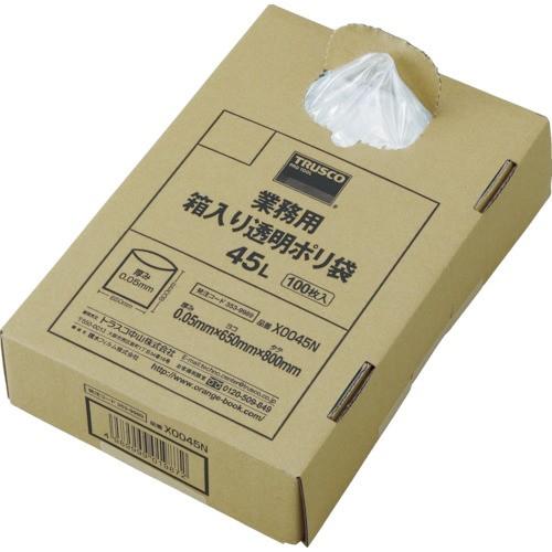 TRUSCO 業務用ポリ袋 透明・箱入り 0.05X120L 100枚入 X0120N 100枚入 ...