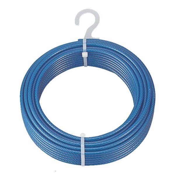 TRUSCO メッキ付ワイヤロープ PVC被覆タイプ Φ4(6)mmX100m CWP4S100 [...