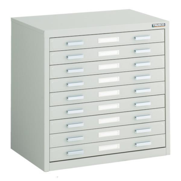 TRUSCO マップケース スチール A3X9段 541X360XH541 A31W9 [A3-1W...